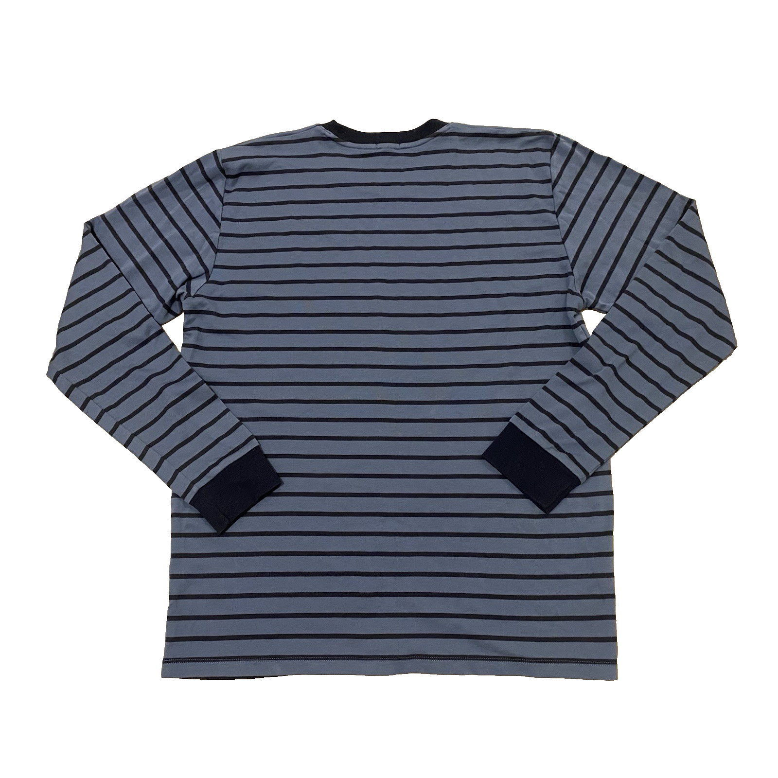 Lake Pajamas Long Sleeve Shirt Top L Blue Stripe Pima Cotton Casual Preppy — image 3 of 6